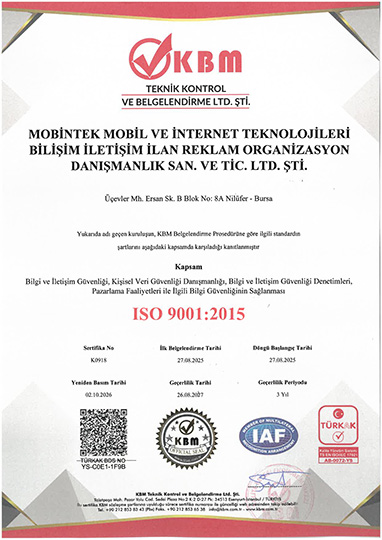 TS EN ISO 9001:2015 Kalite Yönetim Sistemi